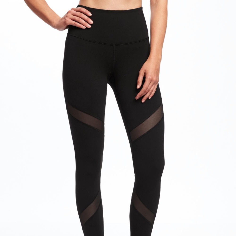 Old Navy Black High Rise Mesh Panel Leggings Small